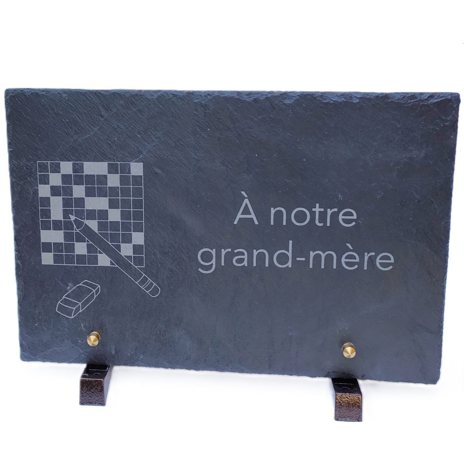 "Ardoise funéraire grand mere gravé au laser"