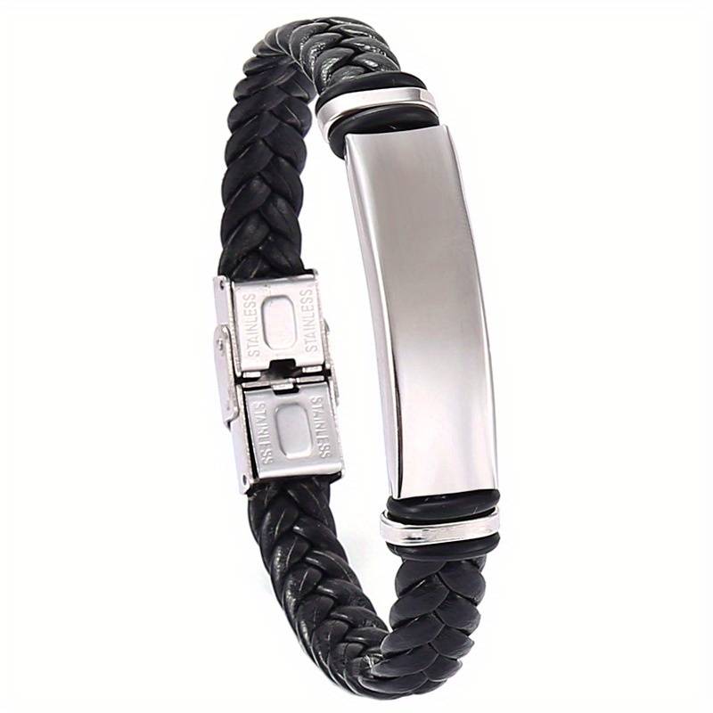"bracelet cuir et metal personnalisable"