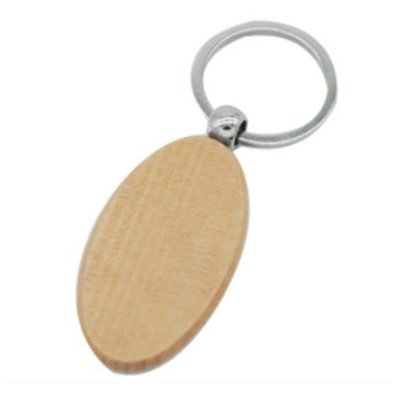 Porte clefs en bois ovale